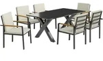 GARTENM&Ouml;BEL-SET Sitzgruppe 1 Tisch+6 St&uuml;hle mit Auflagen Wetterfest Alu
