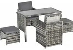GARTENSET Garnitur 5 tlg. mit Kissen, Grau