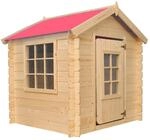 KINDERSPIELHAUS aus Holz - 111x113xH121 cm/0.9 m2 - M570R-1