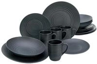 Creatable Kombiservice Lava Stone Schwarz, 16-teilig