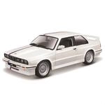 Bburago BMW M3 (E30): Modellauto im Ma&szlig;stab 1:24, T&uuml;ren beweglich, wei&szlig;