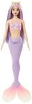 Barbie Meerjungfrau-Puppe mit fantasievollem Haar in Pink und Flieder mit Haarband,