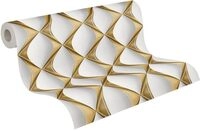A.S. Cr&eacute;ation My Home My Spa 3D Tapete Gold Wei&szlig; Livingwalls 386911 Vliestapete