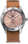 Orient Herren Automatik Armbanduhr in der Farbe Silber mit Armband aus Leder,