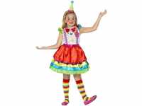 Smiffys 45250S Deluxe Clown Kostüm für Mädchen, mit Kleid und Hut, S