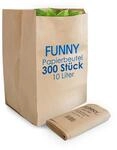 Funny Bio-Papierbeutel, braun, circa 10 l, 1er Pack (30 x 10 St&uuml;cke)
