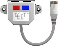 Wentronic Netzwerk Adapter (1x RJ45 Stecker auf 2x RJ45 Buchse) silber