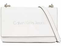 Calvin Klein Jeans Damen Umhängetasche Sculpted Flap Mittelgroß, Weiß