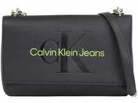 Calvin Klein Jeans Damen Umhängetasche Sculpted Flap Mittelgroß, Schwarz