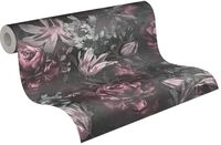 A.S. Cr&eacute;ation Blumentapete mit Rosen Rosa Grau Schwarz PintWalls 385093...
