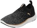 PUMA Damen Softride Remi Slip-on Knit Wn's Road Running Shoe, Puma Black Puma Gold