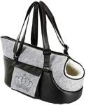 Kerbl Pet Tragetasche Chiara, Transporttasche, schwarz/grau, 46x23x25cm, Polyester,