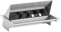Bachmann 900.402.1X Coneo Steckdosenelement 2x Schuco mit Data, Schwarz,
