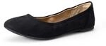 Amazon Essentials Belice Ballet Flat Damen Ballerinas, Schwarzes Microsuede, 38,5 EU