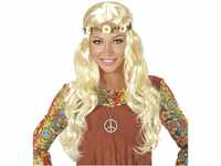 Blonde "HIPPIE / MEDIEVAL WIG WITHDAISY HEADBAND" in polybag -