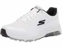 Skechers Herren 214015 Sneaker, White Synthetic Leather/Black Trim, 45 EU