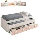 Habitdesign, Doppelbett f&uuml;r Kinder und Jugendliche mit 2 Schubladen und
