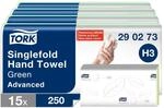 Tork Zickzack Papierhandt&uuml;cher gr&uuml;n H3, Advanced Falthandt&uuml;cher f&uuml;r