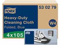 Tork Extra Starke Reinigungstücher Blau W4, stark und saugfähig, 5 × 105 Tücher,