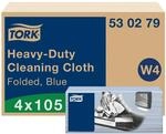 Tork Extra Starke Reinigungst&uuml;cher Blau W4, stark und saugf&auml;hig, 5 &times; 105...