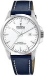Festina Swiss Made Herrenuhr Analog Leder Blau - Quarz Datum - Saphirglas,