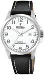Festina Swiss Made Herrenuhr Analog Leder Schwarz - Quarz Datum - Saphirglas,