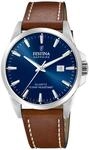Festina Swiss Made Herrenuhr Analog Leder Braun - Quarz Datum - Saphirglas,