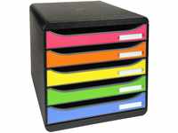 Exacompta 309798D Premium Ablagebox mit 5 Schubladen für DIN A4+ Dokumente.