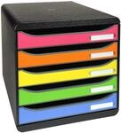 Exacompta 309798D Premium Ablagebox mit 5 Schubladen f&uuml;r DIN A4+ Dokumente.