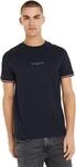 Tommy Hilfiger Herren T-Shirt Kurzarm Logo Tipped Rundhalsausschnitt, Blau (Desert