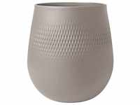 Villeroy & Boch - Manufacture Collier taupe, große Vase Carré, 23 cm, Premium