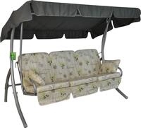 ANGERER Hollywoodschaukel Comfort beige Gemustert Olive | Gartenschaukel Made in