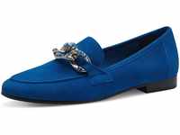 MARCO TOZZI Damen Slipper aus Leder mit Blockabsatz, Blau (Royal), 38 EU