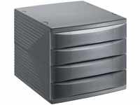 Rotho Quadra Schubladen-/Bürobox mit 4 Schubladen, Kunststoff (PS), BPA-frei,