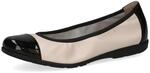 CAPRICE Damen Ballerinas aus Leder mit Lack, Mehrfarbig (Cream/Black), 39 EU