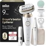 Braun Epilierer Damen Silk-&eacute;pil 9 Flex, Ladyshaver, 9-681 3D, Wei&szlig;/Gold 