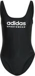 adidas Damen Sportswear U-Back Swimsuit, Black/White, 32