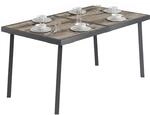 Outsunny Gartentisch f&uuml;r 6 Personen mit Holzoptik 145 x 85 cm Grau |...