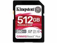 Kingston Canvas React Plus V60 SD 512GB SDXC UHS-II 280R/150W U3 V60 for Full...