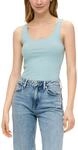 s.Oliver Damen T-Shirt &ndash; Slim Fit, Baumwolljersey, &auml;rmellos mit U-Ausschnitt
