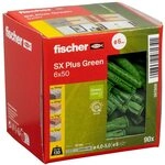fischer Spreizd&uuml;bel SX Plus Green 6 x 50, Schachtel mit 90 nachhaltigen...