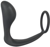 Black Velvets Orion Penisring mit Analplug, Schwarz