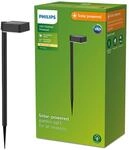 Philips Outdoor Solar Vynce Sockelleuchte Spiess 1,5W, Tageslichtsensor, eckig,...