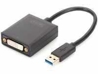 DIGITUS USB 3.0 Grafik Adapter, USB A zu DVI, Full HD, 1920x1080 Pixel,...