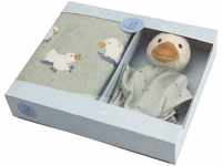 Geschenk Set Ente Edda Lou bestehend aus Kinderhandtuch und kleinem Schmusetuch...