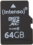 Intenso microSDXC 64GB Class 10 Speicherkarte inkl. SD-Adapter, schwarz