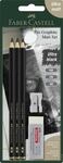 Faber-Castell 115296 - Bleistifte Set Pitt Graphite Matt, 5-teilig, inkl. Spitzer und