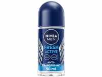 NIVEA MEN Fresh Active Deo Roll-On (50 ml), Antitranspirant für 48h Schutz...