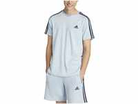 adidas Men's Essentials Single Jersey 3-Stripes Tee T-Shirt, Wonder Blue, 4XL