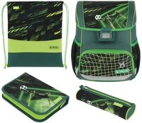 Herlitz Schulranzen Set 4-teilig Loop Game Changer Gr&uuml;n 17 L Ergonomischer Tornister